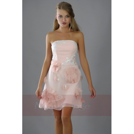 Robe de cocktail Fleurs Argentées