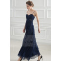 robe de soiree bleu nuit mousseline - Ref L739 - 02