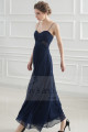 robe de soiree bleu nuit mousseline - Ref L739 - 02