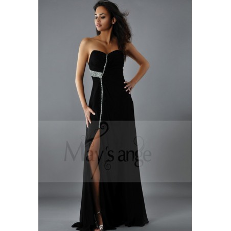 Robe de soirée Femme Fatale noire bustier