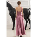 Pleated Bustier One-Shoulder Pink Long Formal Dress - Ref L748 - 03