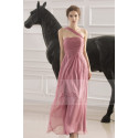 Pleated Bustier One-Shoulder Pink Long Formal Dress - Ref L748 - 02