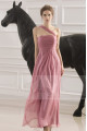 Pleated Bustier One-Shoulder Pink Long Formal Dress - Ref L748 - 02