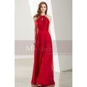 Halter High-Neck Red Prom Dress With Lace-Bodice - Ref L1922 - 04