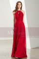 Halter High-Neck Red Prom Dress With Lace-Bodice - Ref L1922 - 04