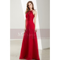 Halter High-Neck Red Prom Dress With Lace-Bodice - Ref L1922 - 06