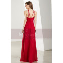 Halter High-Neck Red Prom Dress With Lace-Bodice - Ref L1922 - 03