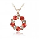 Gold chain sparkling red stone necklace - Ref F019 - 02