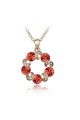 Gold chain sparkling red stone necklace - Ref F019 - 02