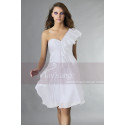 Short Violet One-Shoulder Ruffled Cocktail Party Dress - Ref C131 - 05