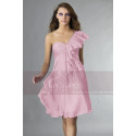 Short Violet One-Shoulder Ruffled Cocktail Party Dress - Ref C131 - 011