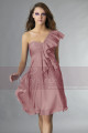 Short Violet One-Shoulder Ruffled Cocktail Party Dress - Ref C131 - 014