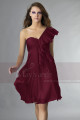 Short Violet One-Shoulder Ruffled Cocktail Party Dress - Ref C131 - 019