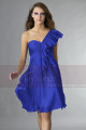 Short Violet One-Shoulder Ruffled Cocktail Party Dress - Ref C131 - 026