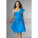 Short Violet One-Shoulder Ruffled Cocktail Party Dress - Ref C131 - 025