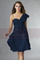 Short Violet One-Shoulder Ruffled Cocktail Party Dress - Ref C131 - 028