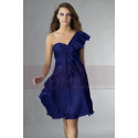 Short Violet One-Shoulder Ruffled Cocktail Party Dress - Ref C131 - 027