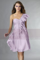 Short Violet One-Shoulder Ruffled Cocktail Party Dress - Ref C131 - 035