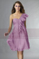 Short Violet One-Shoulder Ruffled Cocktail Party Dress - Ref C131 - 036
