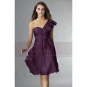 Robe cocktail bustier courte en mousseline fine violette des bois - Ref C131 - 038