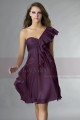 Short Violet One-Shoulder Ruffled Cocktail Party Dress - Ref C131 - 038