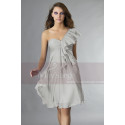 Short Violet One-Shoulder Ruffled Cocktail Party Dress - Ref C131 - 040