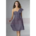 Short Violet One-Shoulder Ruffled Cocktail Party Dress - Ref C131 - 041
