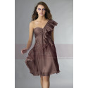 Short Violet One-Shoulder Ruffled Cocktail Party Dress - Ref C131 - 042