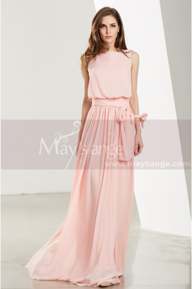 A-Line Long Chiffon Prom Dresses With Flower Bracelet - L1910 #1