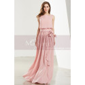 Blush Pink Long Chiffon Bridesmaid Dresses With Flower Bracelet - Ref L1908 - 03