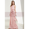 Blush Pink Long Chiffon Bridesmaid Dresses With Flower Bracelet - Ref L1908 - 05