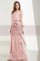 Blush Pink Long Chiffon Bridesmaid Dresses With Flower Bracelet - Ref L1908 - 05