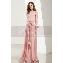 Blush Pink Long Chiffon Bridesmaid Dresses With Flower Bracelet - Ref L1908 - 07