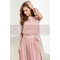 Blush Pink Long Chiffon Bridesmaid Dresses With Flower Bracelet - Ref L1908 - 02