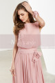 Robe Elegante Longue Pour Soirée Vieux Rose plus bracelet fleure - Ref L1908 - 02