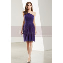 One Shoulder Purple Short Graduation Dress - Ref C1909 - 04