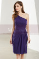 One Shoulder Purple Short Graduation Dress - Ref C1909 - 02