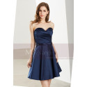 Short Sweetheart Strapless Navy Blue Chiffon Graduation Dress - Ref C1912 - 08