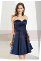 Short Sweetheart Strapless Navy Blue Chiffon Graduation Dress - Ref C1912 - 08