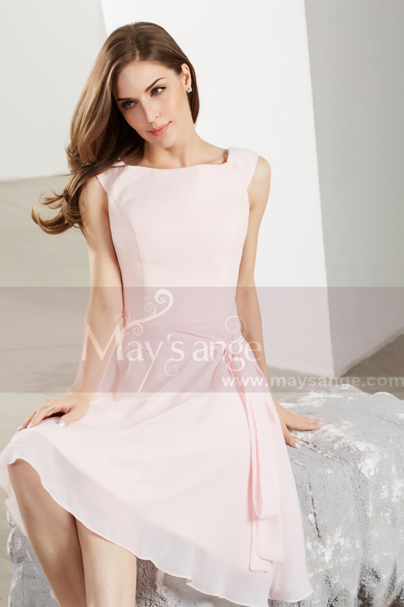 Pink Chiffon Short Evening Dress Cocktail Dresses Short Party Dress main image 1