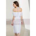 Off-The-Shoulder Short White Lace Dress - Ref C1903 - 03