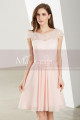 Pink Wedding-Guest Short Dress With Sleeves - Ref C1908 - 06