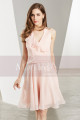Chiffon Short V-Neck Pink Cocktail Party Dress - Ref C1906 - 02