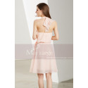 Chiffon Short V-Neck Pink Cocktail Party Dress - Ref C1906 - 03