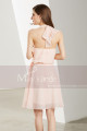 Chiffon Short V-Neck Pink Cocktail Party Dress - Ref C1906 - 03