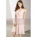 Chiffon Short V-Neck Pink Cocktail Party Dress - Ref C1906 - 07