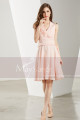 Chiffon Short V-Neck Pink Cocktail Party Dress - Ref C1906 - 08