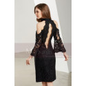 Long Sleeve Open-Back Lace Short Prom Dress - Ref C1907 - 02