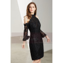 Long Sleeve Open-Back Lace Short Prom Dress - Ref C1907 - 03