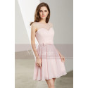 Short Sleeveless Pink Chiffon Cocktail Dress - Ref C1901 - 02